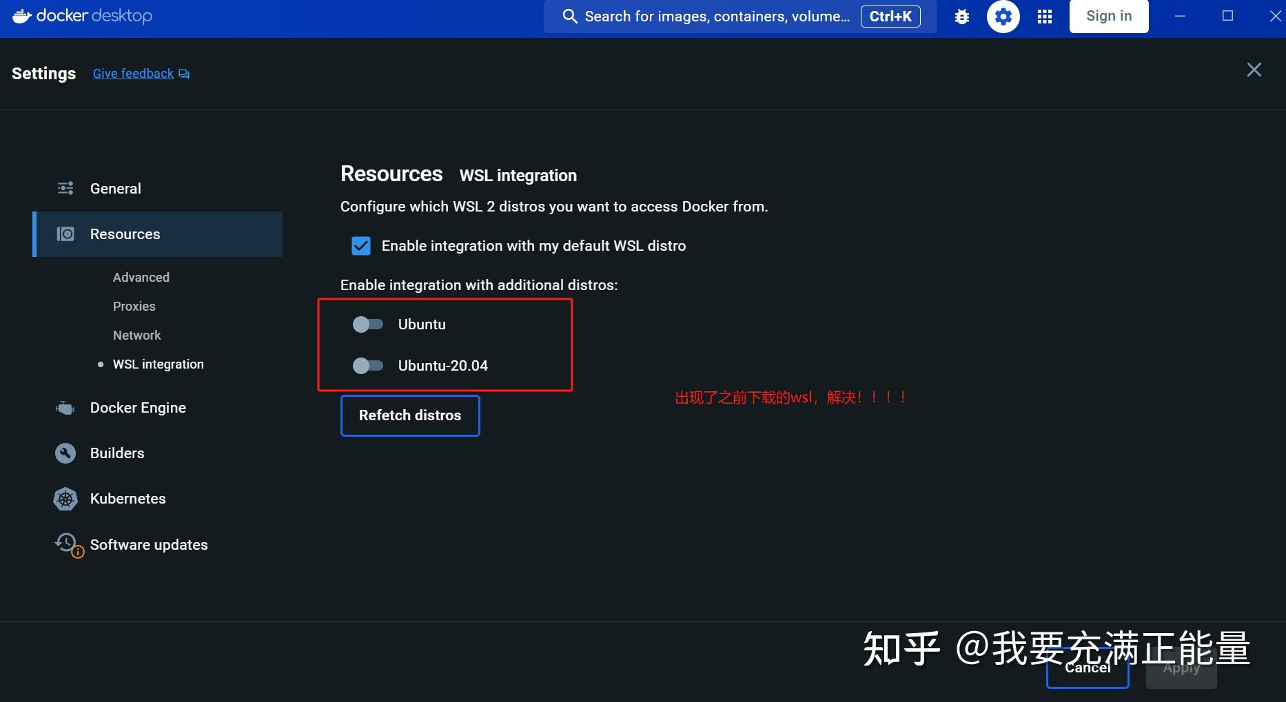 Failed to find installed wsl 2 distros 