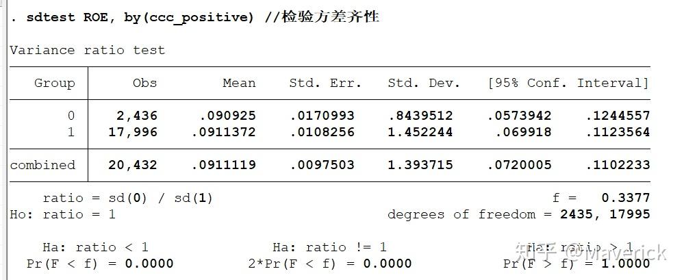 stata的均值t檢驗如何判斷差異是否顯著