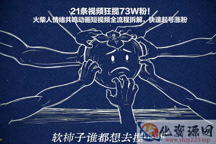 21条视频狂揽73W粉！火柴人情绪共鸣动画短视频全流程拆解，快速起号涨粉