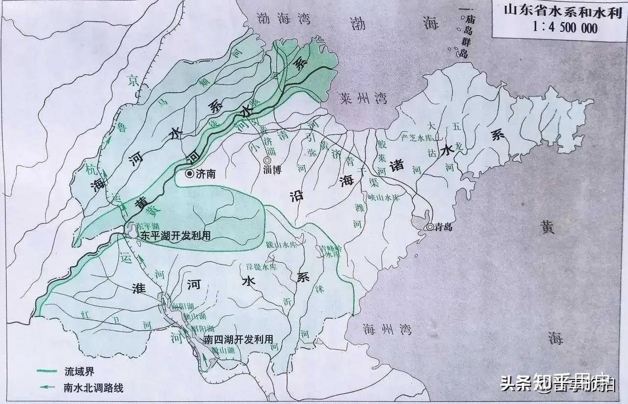 山东省主要河流分布图图片