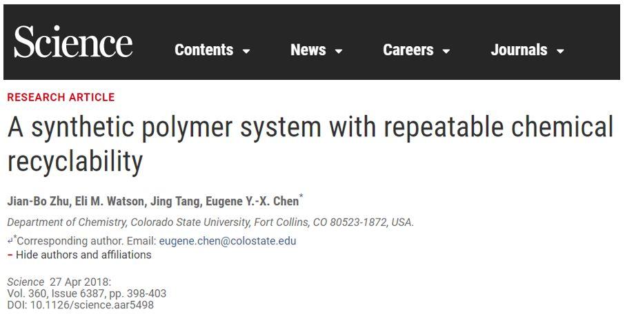 Eugene Y.X. Chen再发《Science》：告别“脆弱”！一锅法合成强韧的可降解生物塑料！ - 知乎