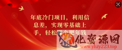 年底冷门项目，利用信息差，实现零基础上手，轻松赚个肥年钱【揭秘】
