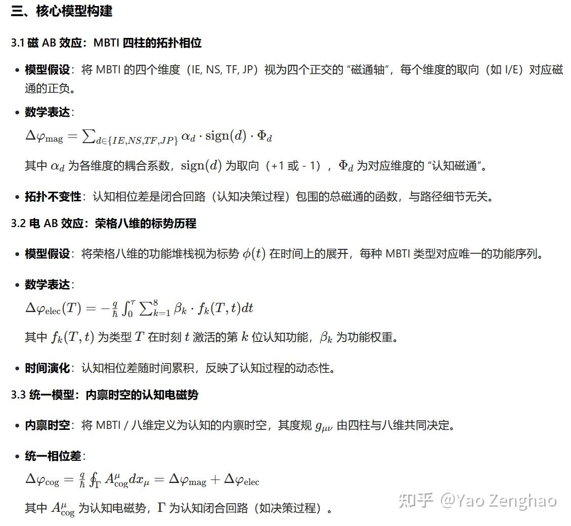 内禀时空的电磁相位 —— 基于荣格八维与MBTI四柱的认知拓扑 AB 效应模型 - 知乎