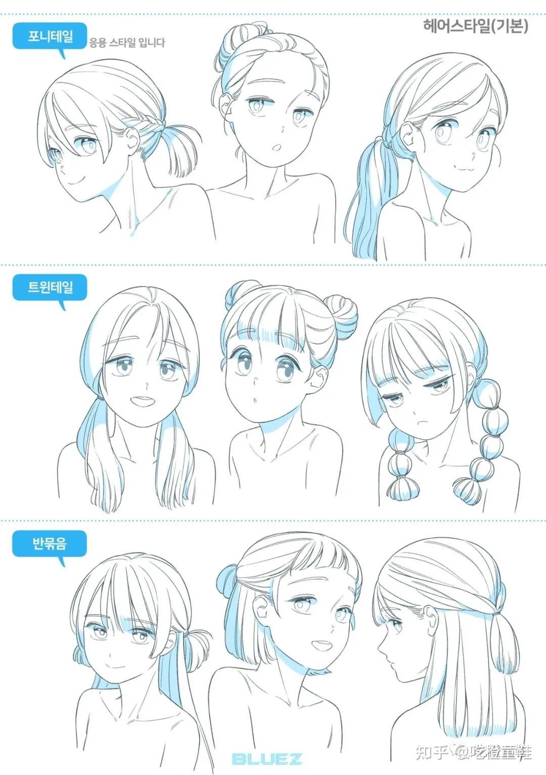 动画素材丨日漫常见男🤵/女🤰发型汇总(画头发有参考) - 知乎