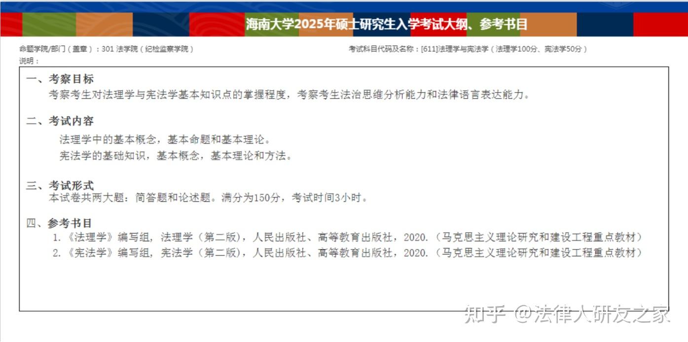 海南大学2026年法学考研招生情况分析 - 知乎