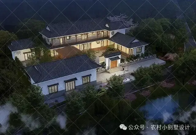48款二层中式合院别墅,二层新中式四合院农村自建房别墅设计图 - 知乎
