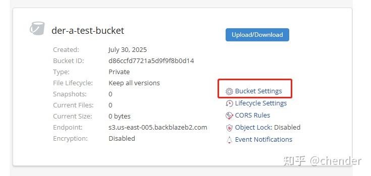 Bucket Settings