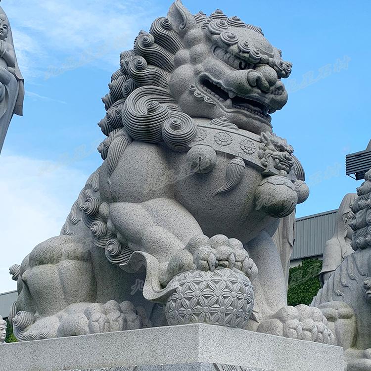 石雕狮子园林摆放寺庙石雕狮子别墅门前石狮子