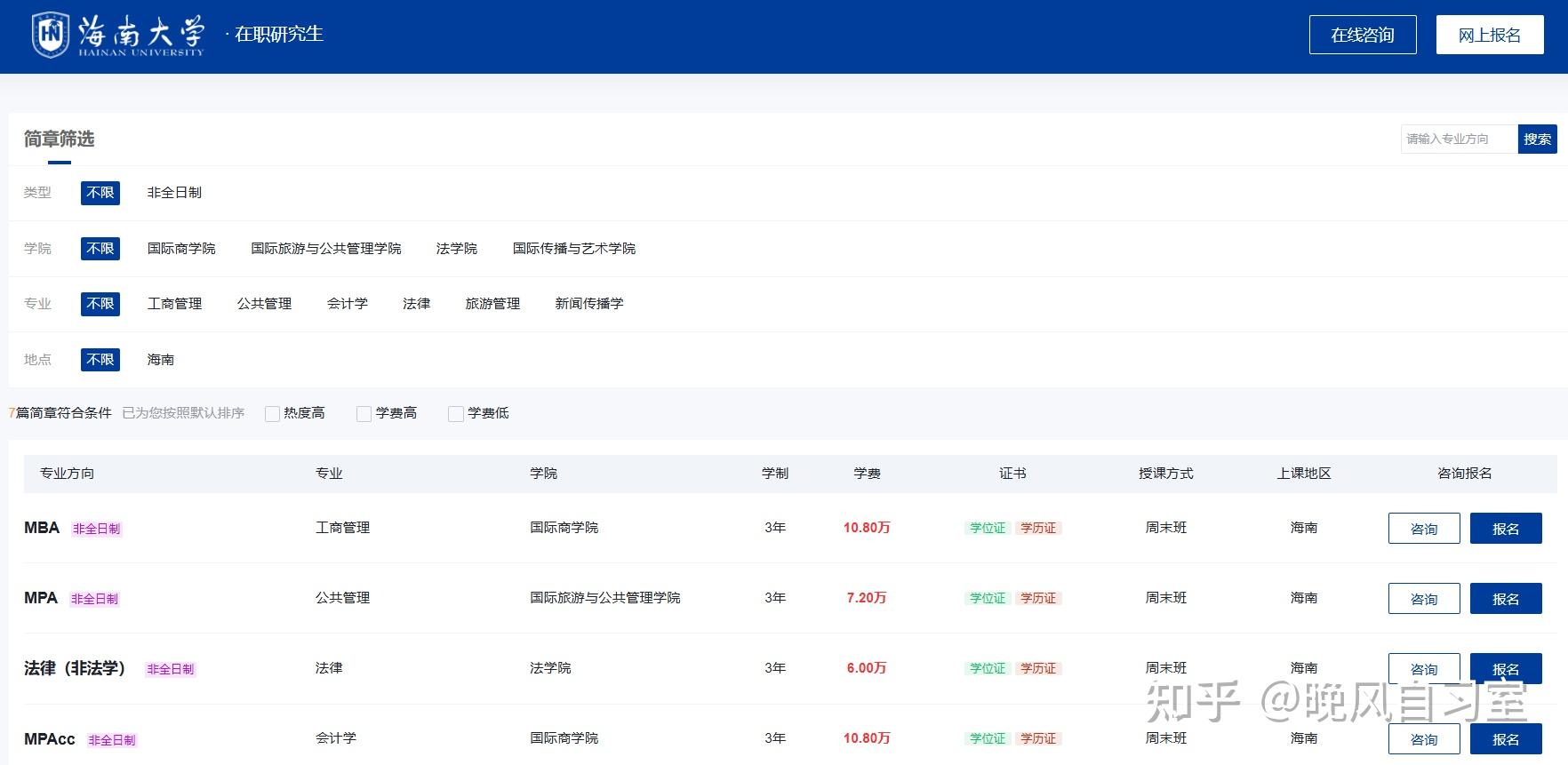 2026年海南大学非全日制研究生招生简章/专业目录/学制学费 - 知乎