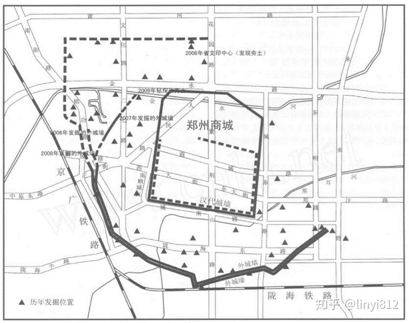 郑州商城遗址示意图图片