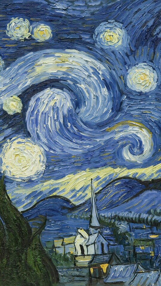 有没有人有梵高的画星夜的高清版最好来个竖屏的那种我想做个壁纸