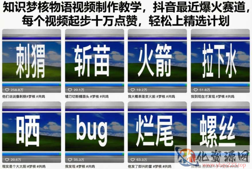 知识梦核物语视频制作教学，抖音最近爆火赛道，每个视频起步十万点赞，轻松上精选计划