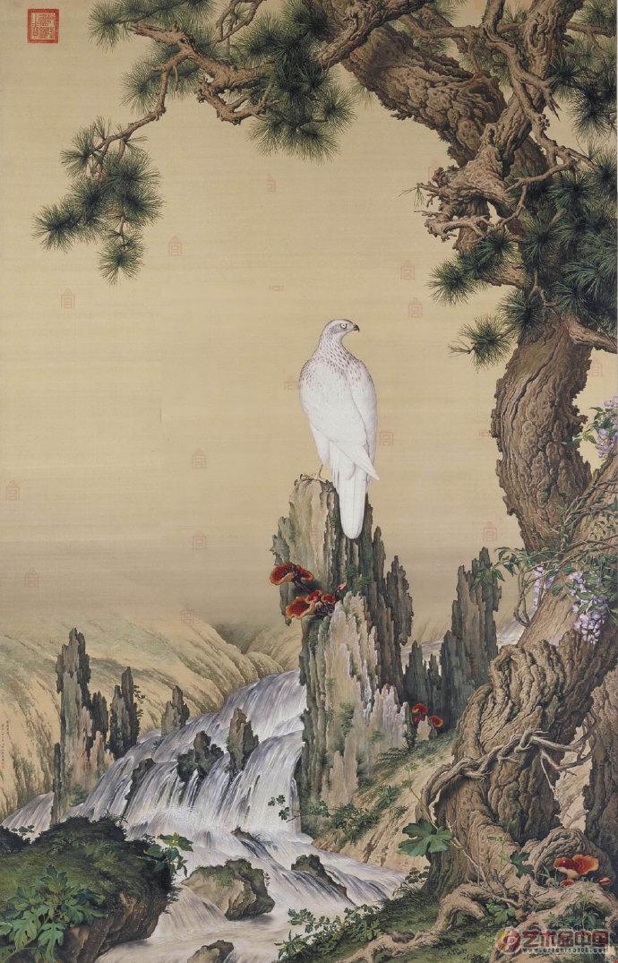 传世古画:郎世宁《嵩献英芝图》 - 知乎