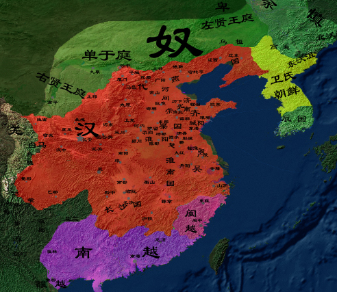 刘邦时汉朝疆域：