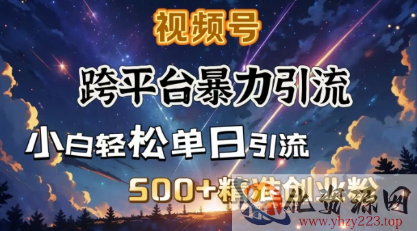 跨平台暴力引流，私域完美闭环，日引500+精准创业粉