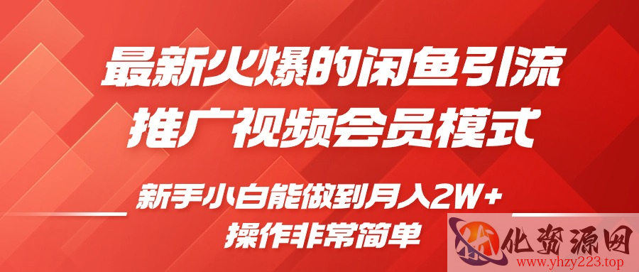 闲鱼引流推广影视会员，0成本就可以操作，新手小白月入过W+【揭秘】