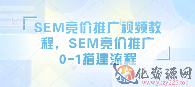 SEM竞价推广视频教程，SEM竞价推广0-1搭建流程