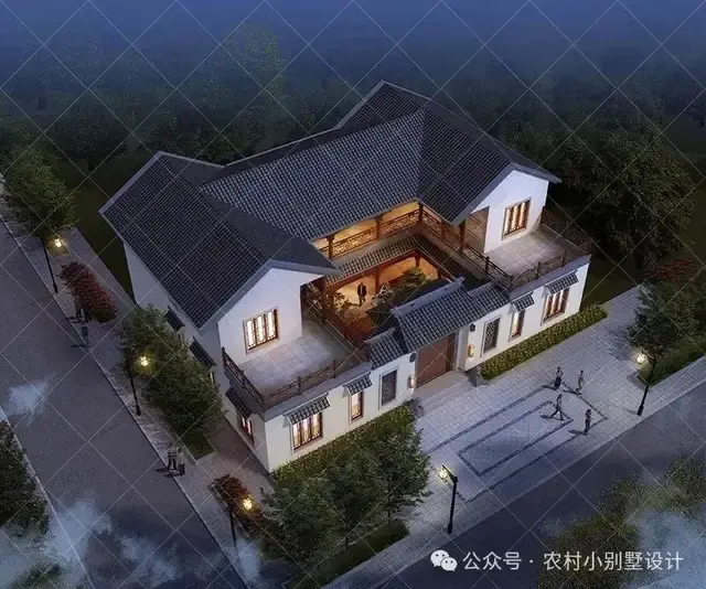 48款二层中式合院别墅,二层新中式四合院农村自建房别墅设计图 - 知乎
