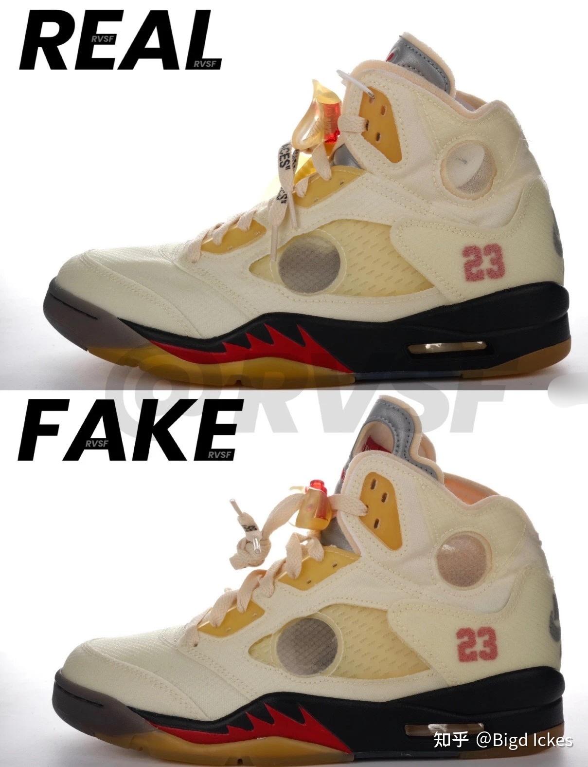 材质硬伤？Air Jordan 5 x Off-White OW AJ5 真假测评对比 - 知乎