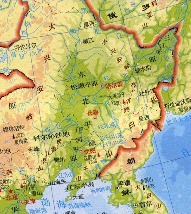 东北平原华北平原地图图片