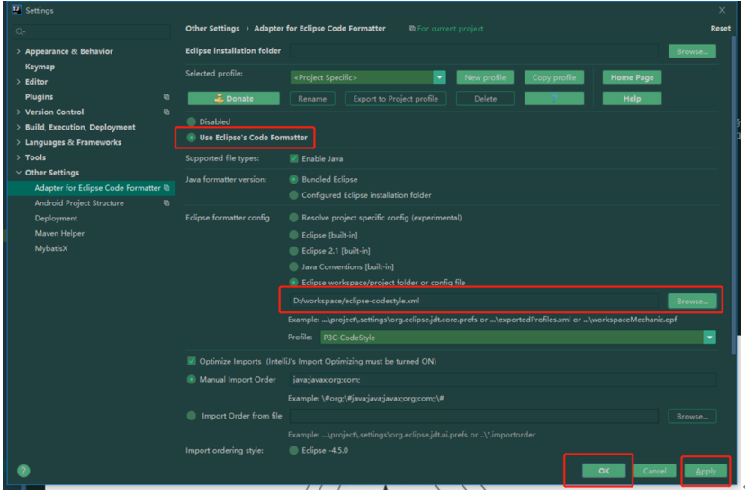 Idea Adapter For Eclipse Code Formatter