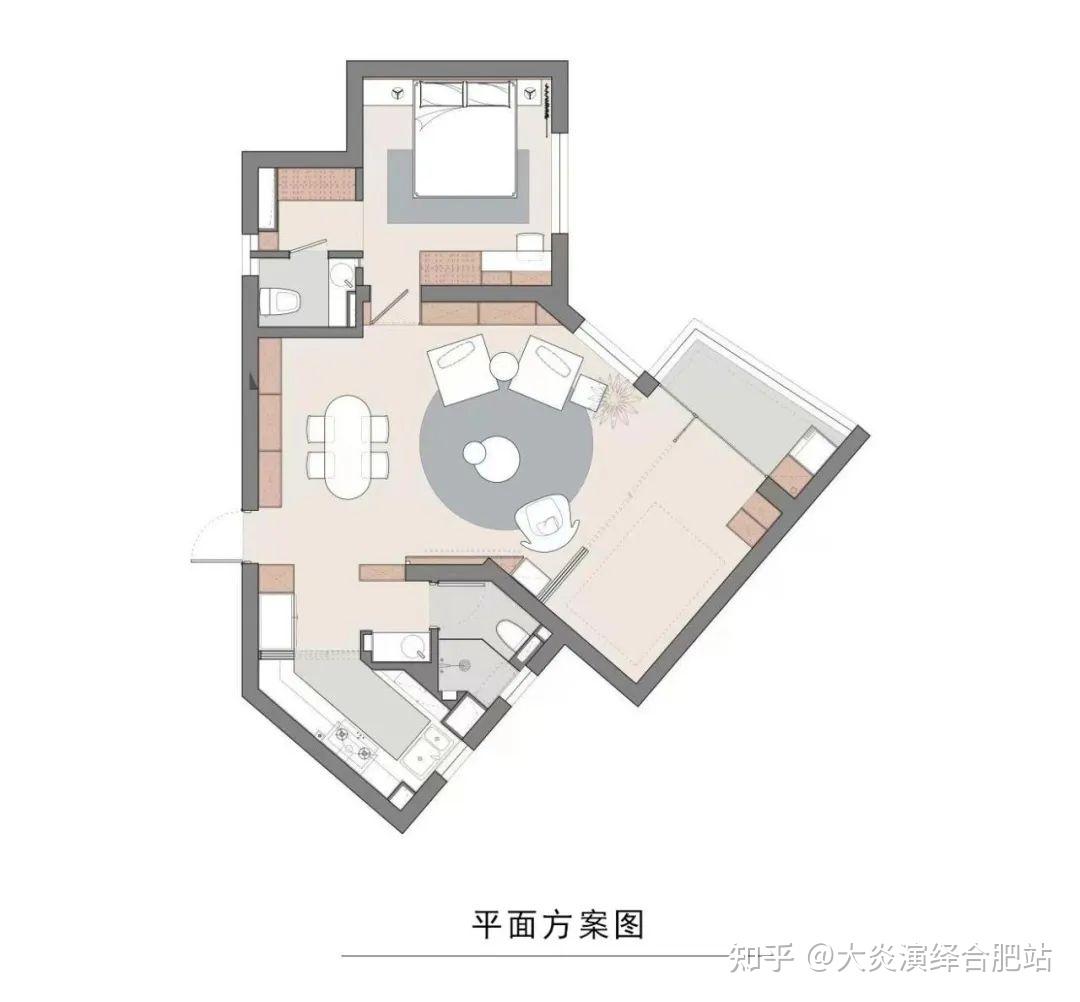 异形两居黑白灰极简风竟有2/3相通,成长型家庭空间未来可期! - 知乎