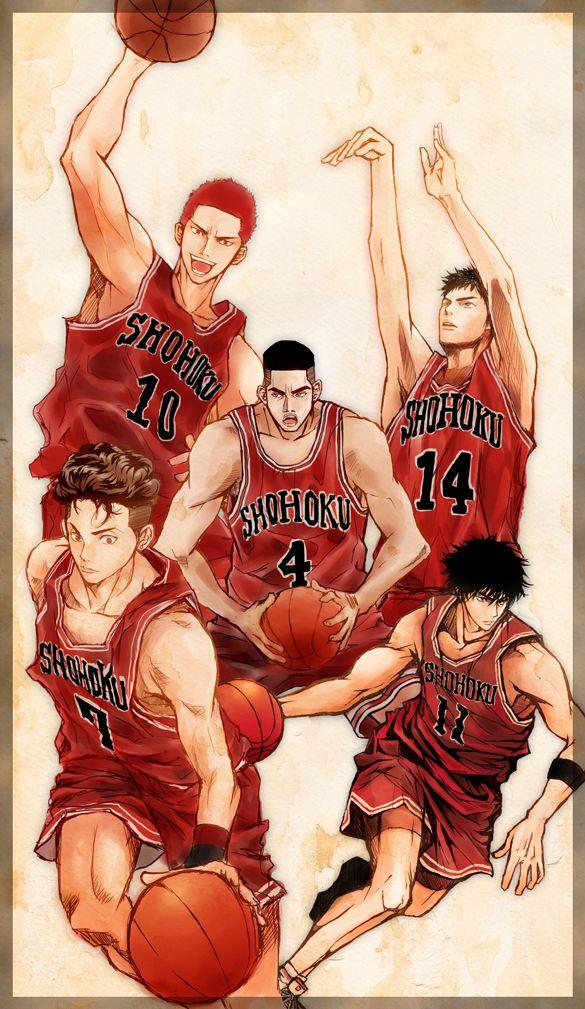 有没有灌篮高手五人在一块的图片? - 知乎