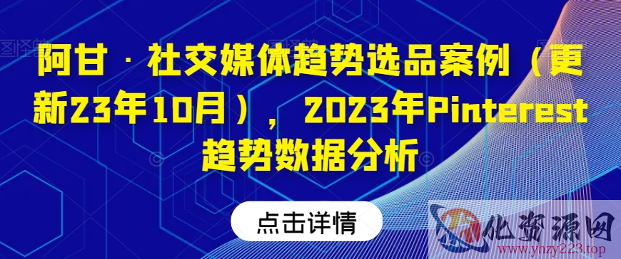 阿甘·社交媒体趋势选品案例（更新23年10月），2023年Pinterest趋势数据分析