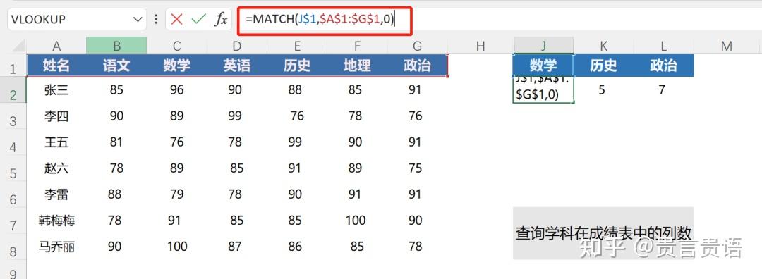 【Excel实战解析】VLOOKUP+MATCH,实现批量快速匹配 - 知乎