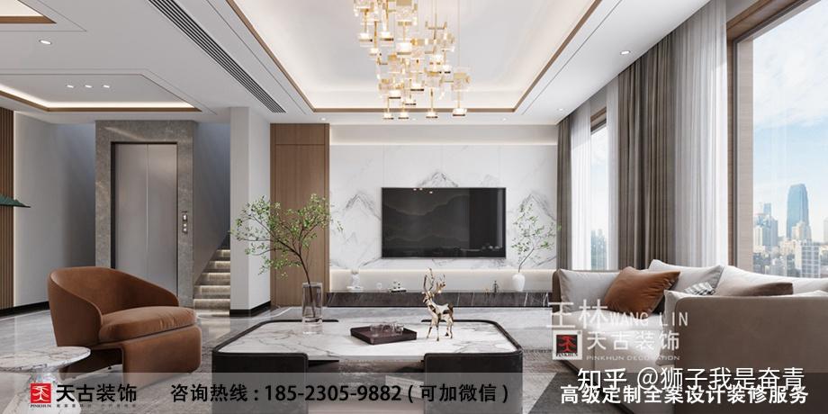 龙湖椿山别墅装修效果图,现代简约联排户型设计案例 - 知乎