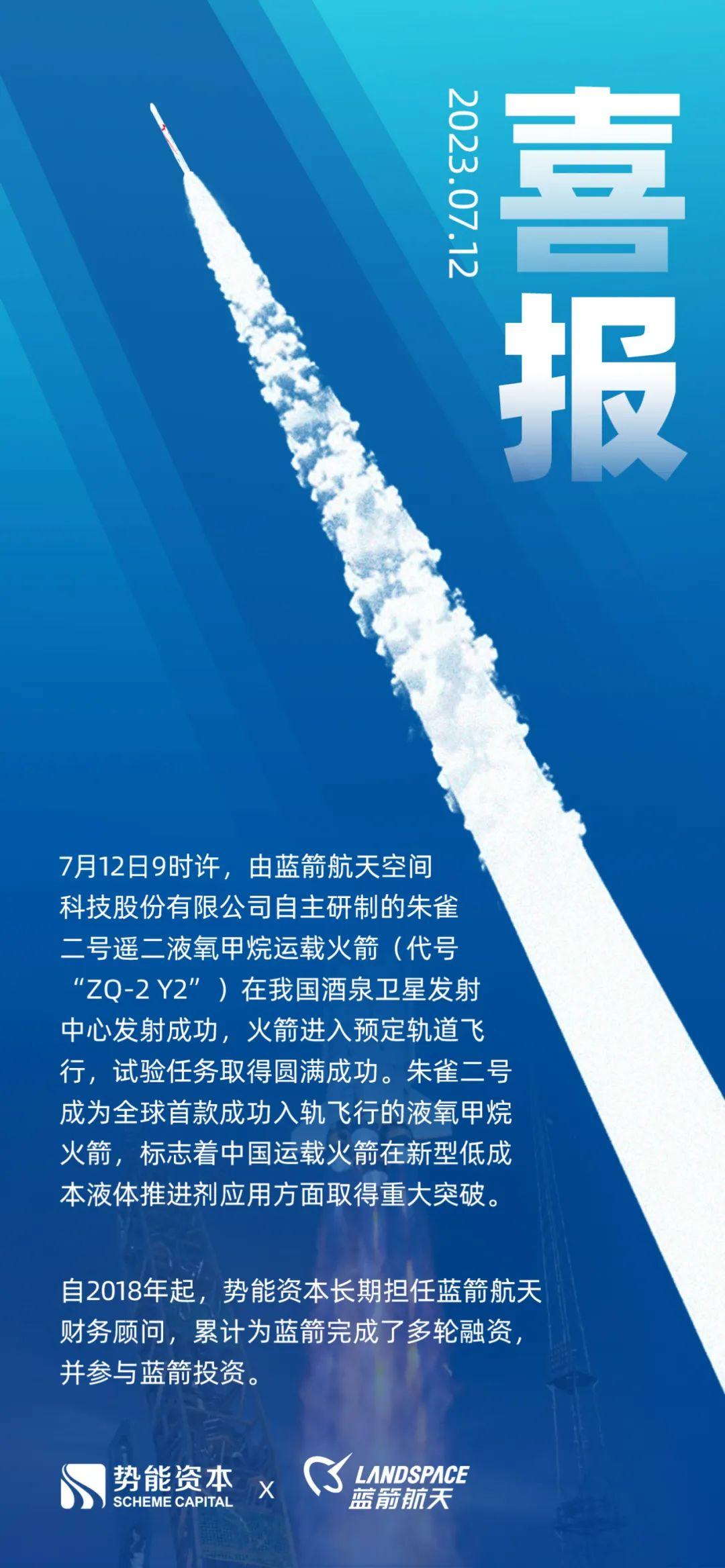 全球首枚!蓝箭航天液氧甲烷火箭朱雀二号遥二发射成功 | 势能伙伴 - 知乎
