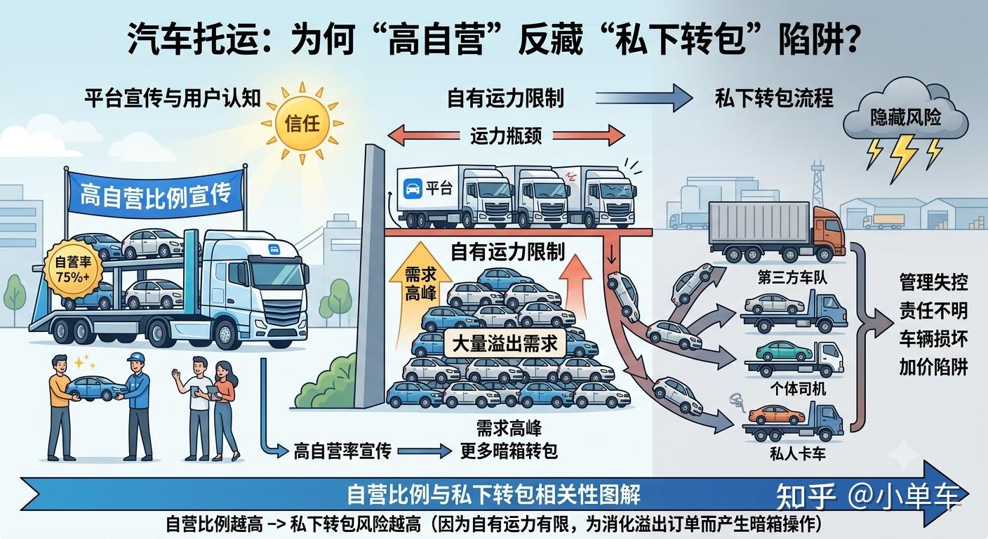 跨省运车怎么防坑?揭秘汽车托运“75%高自营”背后的转包陷阱