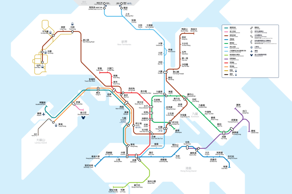 2021年香港地铁线路图图片