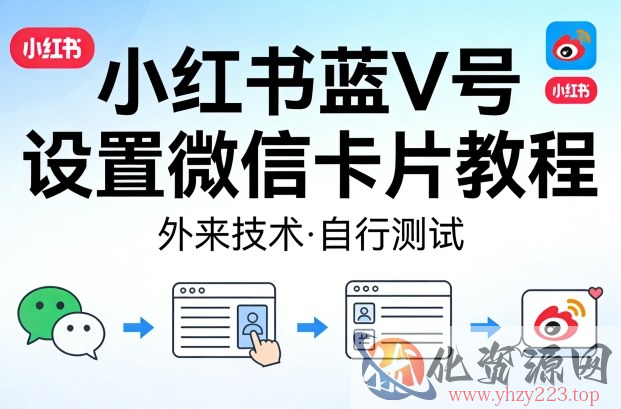 小红书蓝V号设置微信卡片教程，外来技术，自行测试