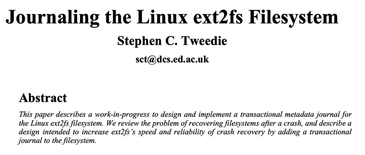 Ext2fs Journaling the Linux ext2fs Filesystem - 知乎