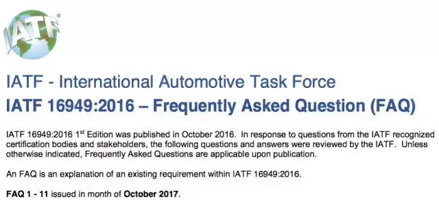 10月27日发布第一版IATF16949FAQs中文版(附翻译文档下载) - 知乎
