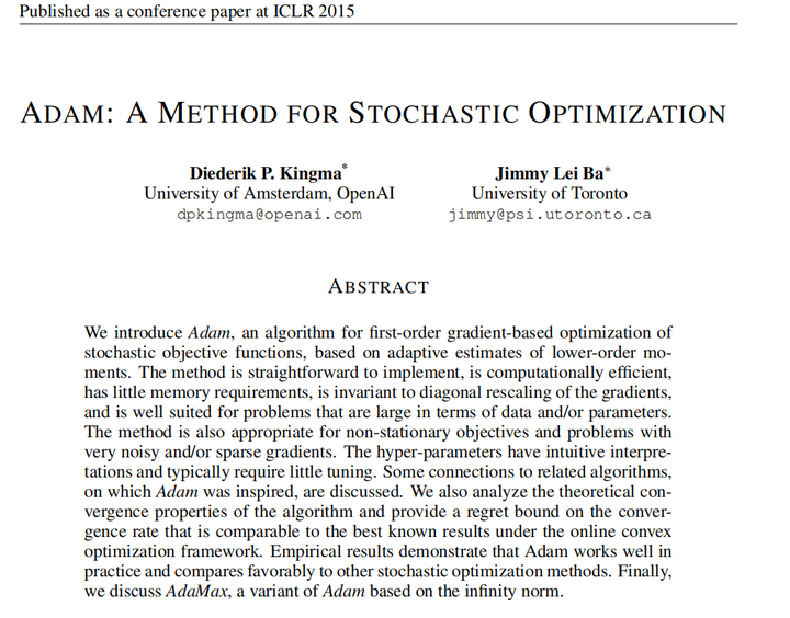 深度学习经典论文分析（八）-ADAM: A METHOD FOR STOCHASTIC OPTIMIZATION - 知乎