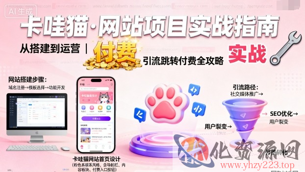卡哇猫·网站项目，网站搭建与运营以及引流跳转付费