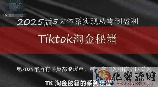 TikTok跨境2025淘金秘籍，​2025TikTok从0到盈利变现