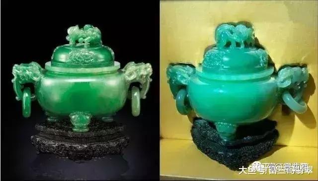 稀少中国特大天然翡翠香炉 和田玉 ？翡翠 ？年代品 重1.2kg美品 稀少中国特大天然翡翠香炉 和田玉 ？翡翠 ？年代品 重1.2kg美品