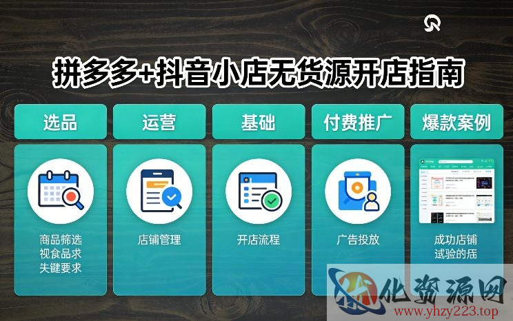 拼多多+抖音小店无货源开店，包括：选品、运营、基础、付费推广、爆款案例等(更新26年3月)