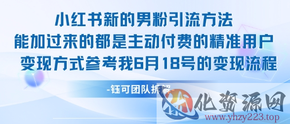 小红书全新男粉引流实操方法，日引流100多精准男粉