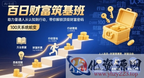 百日财富筑基班，助力普通人从认知到行动，带你解锁顶级财富密码