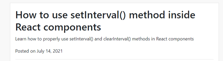 翻译文章----How to use setInterval() method inside React components - 知乎