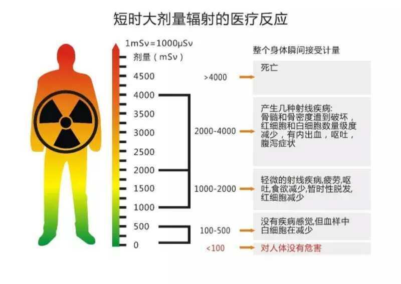 （辐射反应生应症状表）