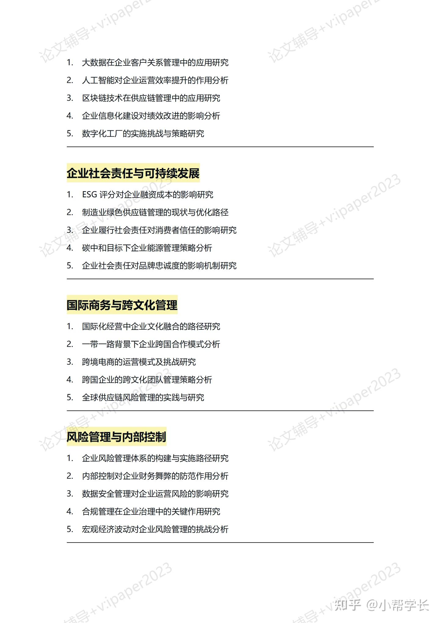 100个工商管理论文选题推荐(2025年最新) - 知乎