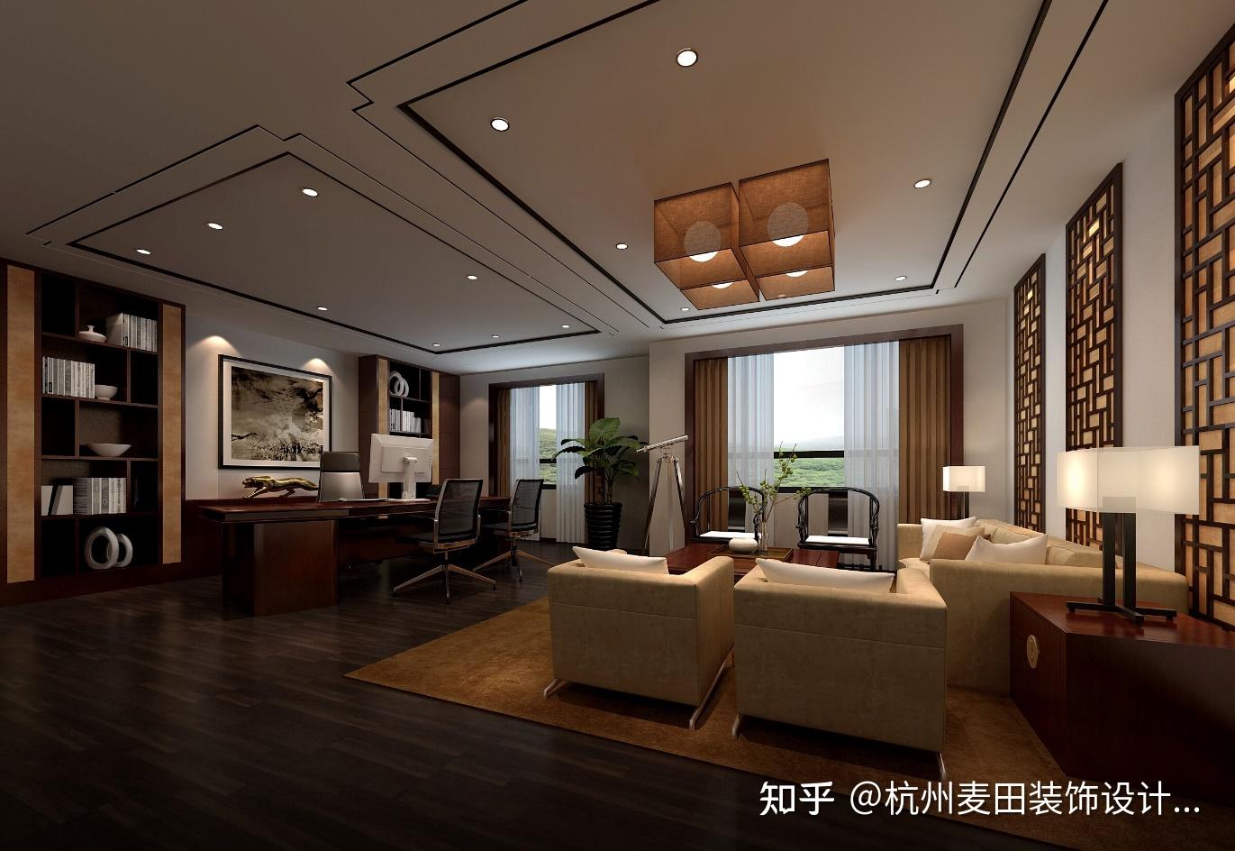 你的办公室适合新中式装修风格？新中式装修怎么才能装出高级感？ - 知乎