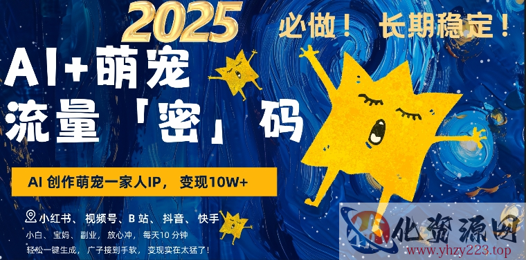 AI+萌娃，又一爆款密码，小白3步上手，爆款率80%，每天十分钟，轻松AI变现萌娃搞钱