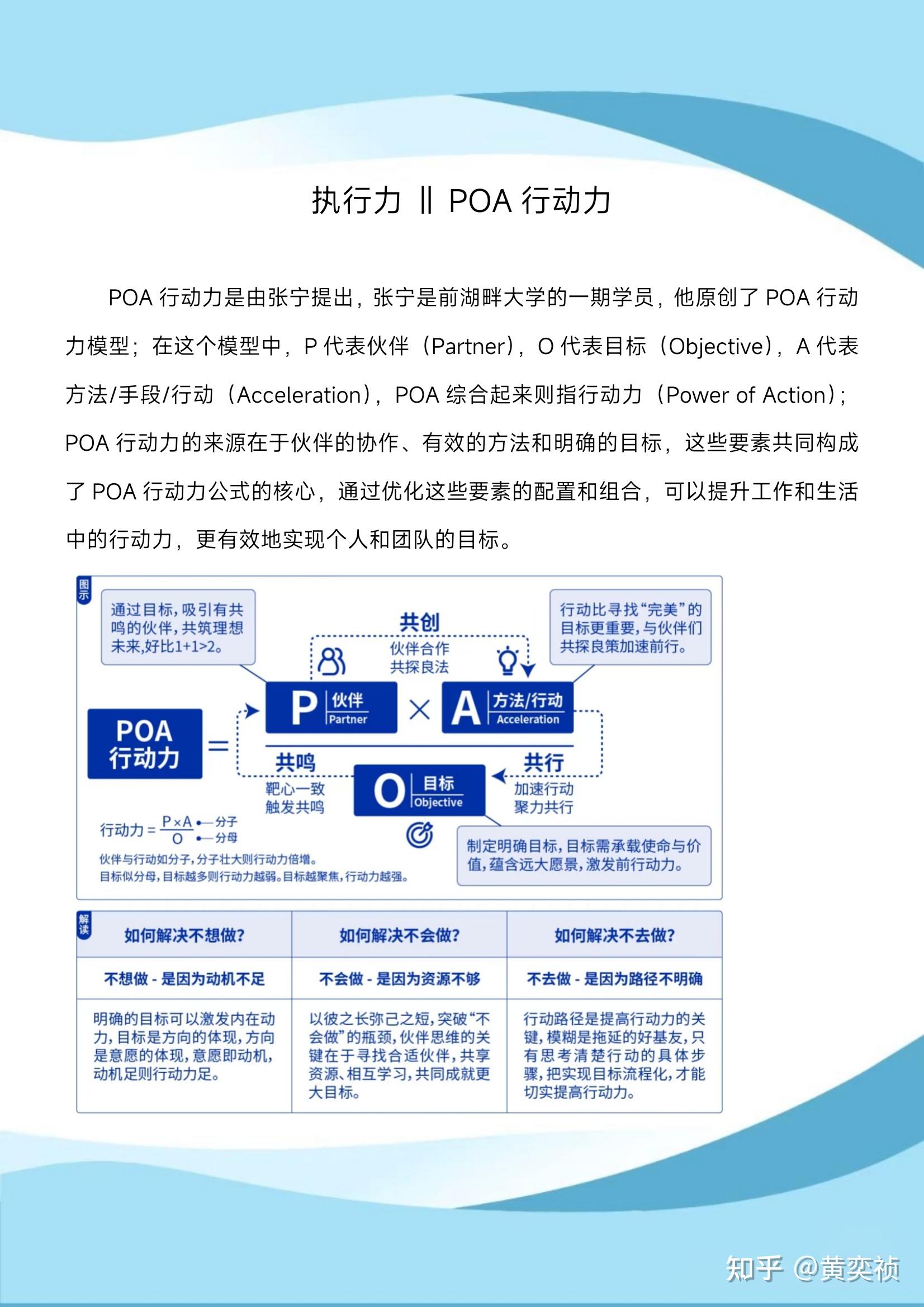 执行力 ‖ POA行动力 - 知乎