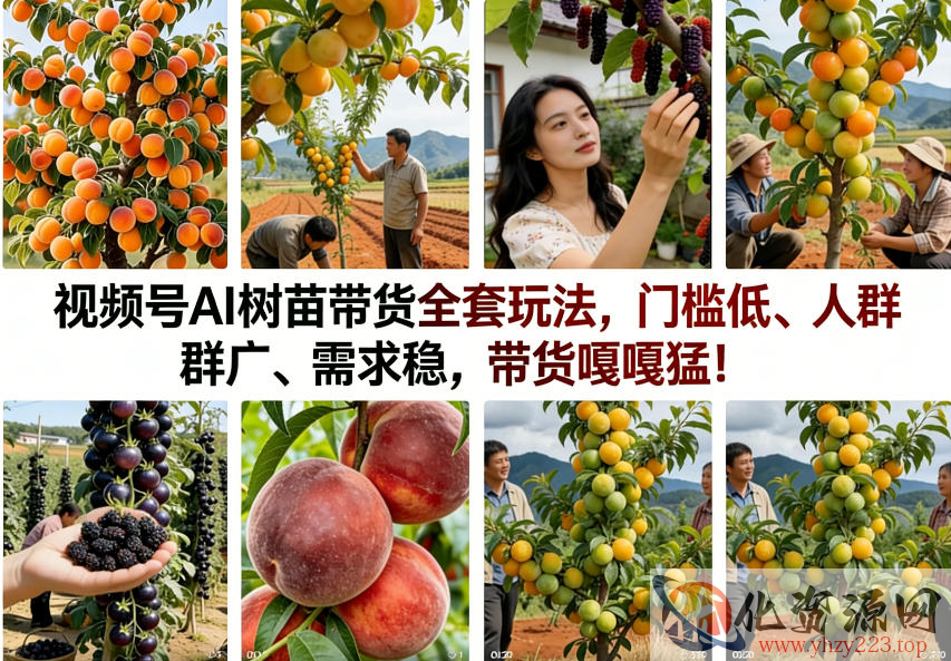 视频号AI树苗带货全套玩法，门槛低、人群广、需求稳，带货嘎嘎猛！